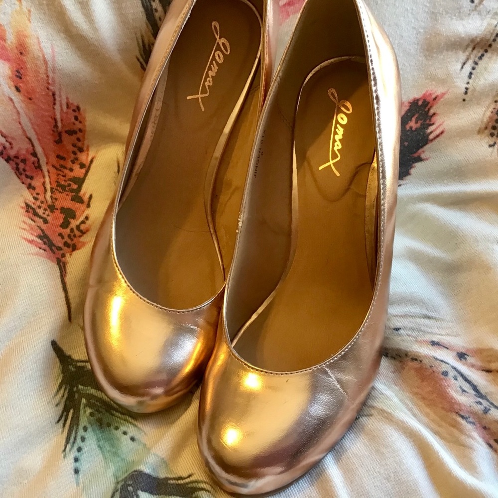 Rose Gold Wedge Pumps Comfortable